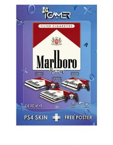 اسکین برچسب برای PS4 طرح Marlboro Red