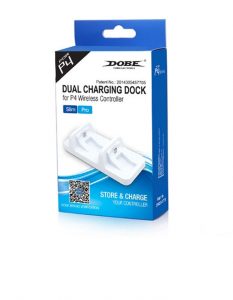 خرید داک شارژر Dobe dual charging dock برای دسته PS4 رنگ سفید